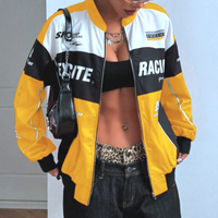 RACING COLOR BLOCK BOMBER JACKET - Thumbnail 4