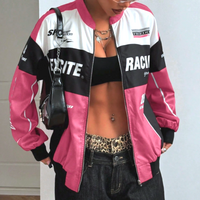 RACING COLOR BLOCK BOMBER JACKET - Thumbnail 6