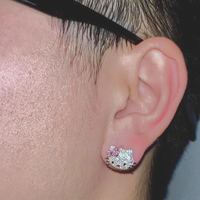  KITTY RHINESTONE EARRINGS - Thumbnail 1