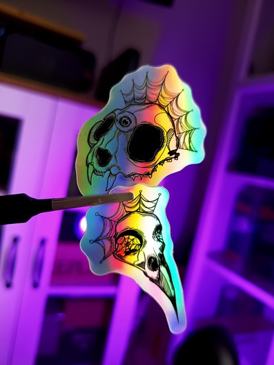 Holographic Skulls Sticker Set (2 pieces)