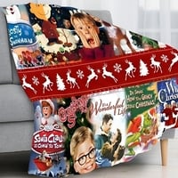 Christmas Movie Collage Blanket | Classic Holiday Film Poster Throw | Home Alone, Grinch, A Christmas Story Gift | Free Ship - Thumbnail 5