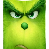 Grinch Face Holiday Blanket | Fuzzy Max Plush Throw | Dr. Seuss Christmas Home Decor Gift - Thumbnail 2