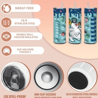 Frosty Snowman Tumbler 20oz - 3D Inflated Design with Dripping Icing andy Cane  | Free Ship - Thumbnail 3