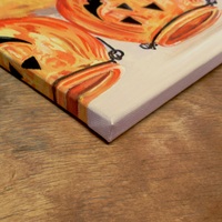 Jack-o'-lantern Jars, Original acrylic painting by N.E.Thompson, Artwork size 8x10 inches - Thumbnail 4