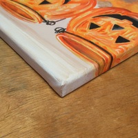 Jack-o'-lantern Jars, Original acrylic painting by N.E.Thompson, Artwork size 8x10 inches - Thumbnail 5