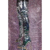 Womens Thigh High Over The Knee High Heel Stiletto Boots Party Shoes - Thumbnail 4