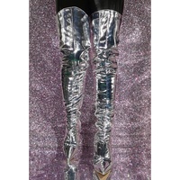 Womens Thigh High Over The Knee High Heel Stiletto Boots Party Shoes - Thumbnail 1