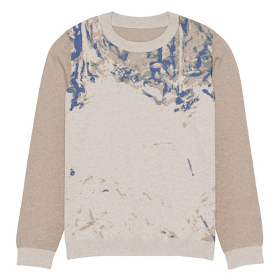 Knitted crew neck sweater - snow