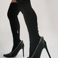 Over The Knee Fashion Black Women Spring Autume Party Dress Sexy Female Long Boots - Thumbnail 4