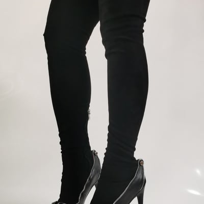 Over the knee fashion black women spring autume party dress sexy female long boots