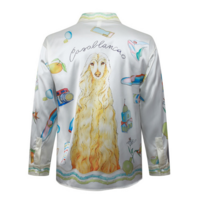 High-end silky shirt long-sleeved lapel shirt - Thumbnail 1