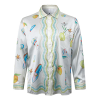 High-end silky shirt long-sleeved lapel shirt - Thumbnail 2