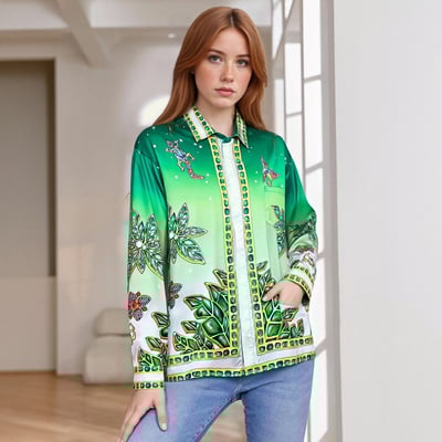 High-end lapel shirt long sleeves