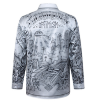 High-end lapel shirt long-sleeved Gothic style shirt - Thumbnail 2