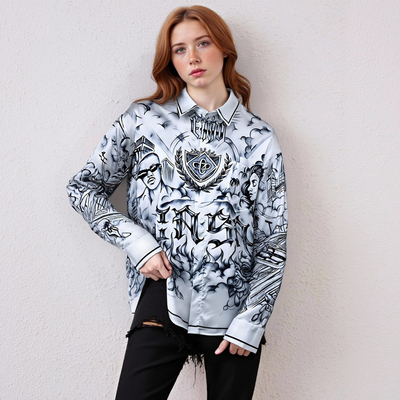High-end lapel shirt long-sleeved Gothic style shirt