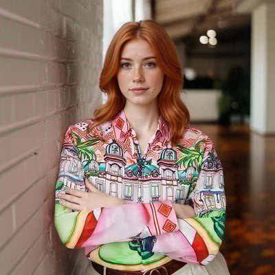 High street modern floral shirt long sleeve shirt cardigan