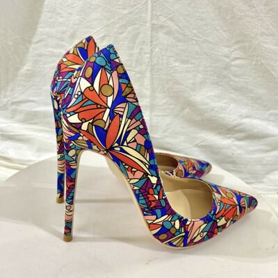 Women's 12cm satin floral high heels