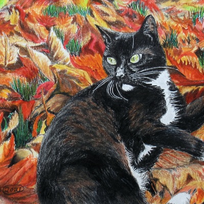 "fun with leaves", by n.e.thompson, art print