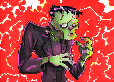 Frankenstein Daily Sketch Original Art