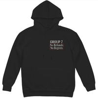Unisex Group 7 No Refunds No Regrets Hoodie - Skeleton Cowboy Outlaw Black Hoodie - Front and Back Print - Streetwear Fashion | Free Ship - Thumbnail 3