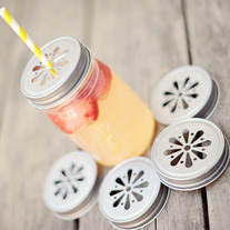 12 Daisy Cut Mason Jar Lids | Pewter