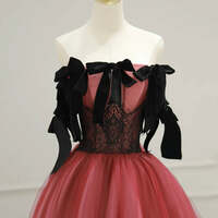 Watermelon Red Tulle Long Formal Dress,A Line Tulle Watermelon Red Long Prom Dress - Thumbnail 3