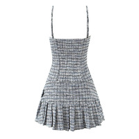 Waist-buttoned tube top with detachable knitted suspenders dress - Thumbnail 1