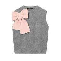 Fashionable and elegant women's wholesale bow-decorated vest sweater - Thumbnail 2