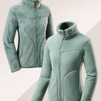 L-5XL Fleece Jacket Polar Fleece Top Reversible Thickened Coral Fleece Sweatshirt Cardigan - Thumbnail 8