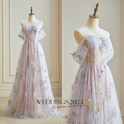 Flower fairy candy pink floral sequins prom dresses lace homecoming sleeveless a-line / princess formal dresses