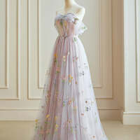 Flower Fairy Candy Pink Floral Sequins Prom Dresses Lace Homecoming Sleeveless A-Line / Princess Formal Dresses - Thumbnail 5