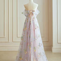 Flower Fairy Candy Pink Floral Sequins Prom Dresses Lace Homecoming Sleeveless A-Line / Princess Formal Dresses - Thumbnail 1