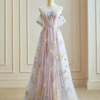 Flower Fairy Candy Pink Floral Sequins Prom Dresses Lace Homecoming Sleeveless A-Line / Princess Formal Dresses - Thumbnail 2