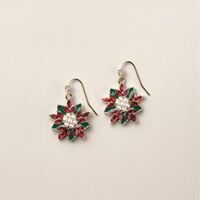 Classic Poinsettia Earrings - Thumbnail 1