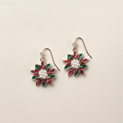 Classic poinsettia earrings