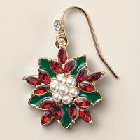 Classic Poinsettia Earrings - Thumbnail 2