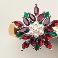 Classic Poinsettia Stretch Ring - Thumbnail 2