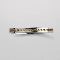 His Stainless Steel Two Tone Chain Reaction Bangle - FINAL SALE - Thumbnail 1