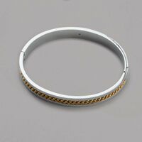 His Stainless Steel Two Tone Chain Reaction Bangle - FINAL SALE - Thumbnail 2