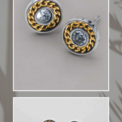 Stainless steel unisex chain reaction cz earrings - final sale