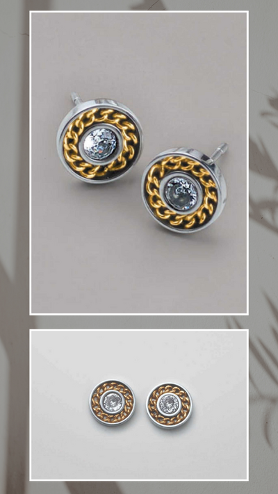 Stainless Steel Unisex Chain Reaction CZ Earrings - FINAL SALE