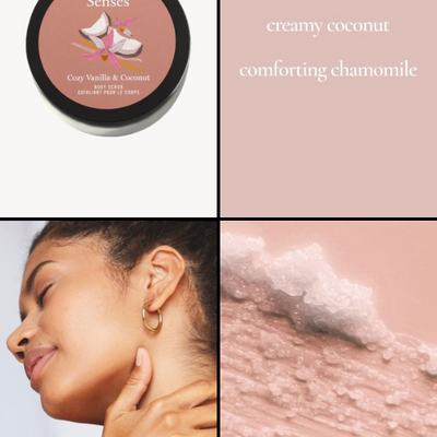 Senses cozy vanilla & coconut body scrub - final sale