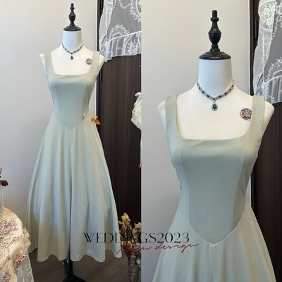 Elegant Fairy French Sling Dress For Woman Ball Gown Square-Collar Slim Fit Skirt Party Evening Dress