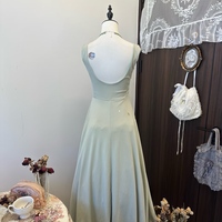 Elegant Fairy French Sling Dress For Woman Ball Gown Square-Collar Slim Fit Skirt Party Evening Dress - Thumbnail 2