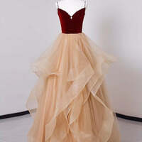 Layered Tulle Prom Dress Ruffle Spaghetti Straps Sweetheart Beaded Princess Quinceanera Dresses Ball Gown - Thumbnail 4