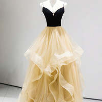 Layered Tulle Prom Dress Ruffle Spaghetti Straps Sweetheart Beaded Princess Quinceanera Dresses Ball Gown - Thumbnail 1