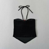 Velvet Rose Halter Neck Tube Top - Thumbnail 3
