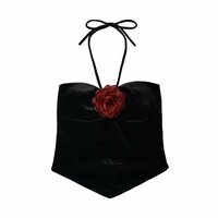 Velvet Rose Halter Neck Tube Top - Thumbnail 5