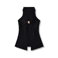 Sleeveless Twisted Vest Women's Temperament Simple Knitted Sweater Top - Thumbnail 6
