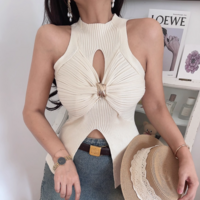 Sleeveless Twisted Vest Women's Temperament Simple Knitted Sweater Top - Thumbnail 8